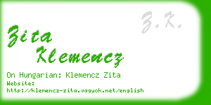 zita klemencz business card